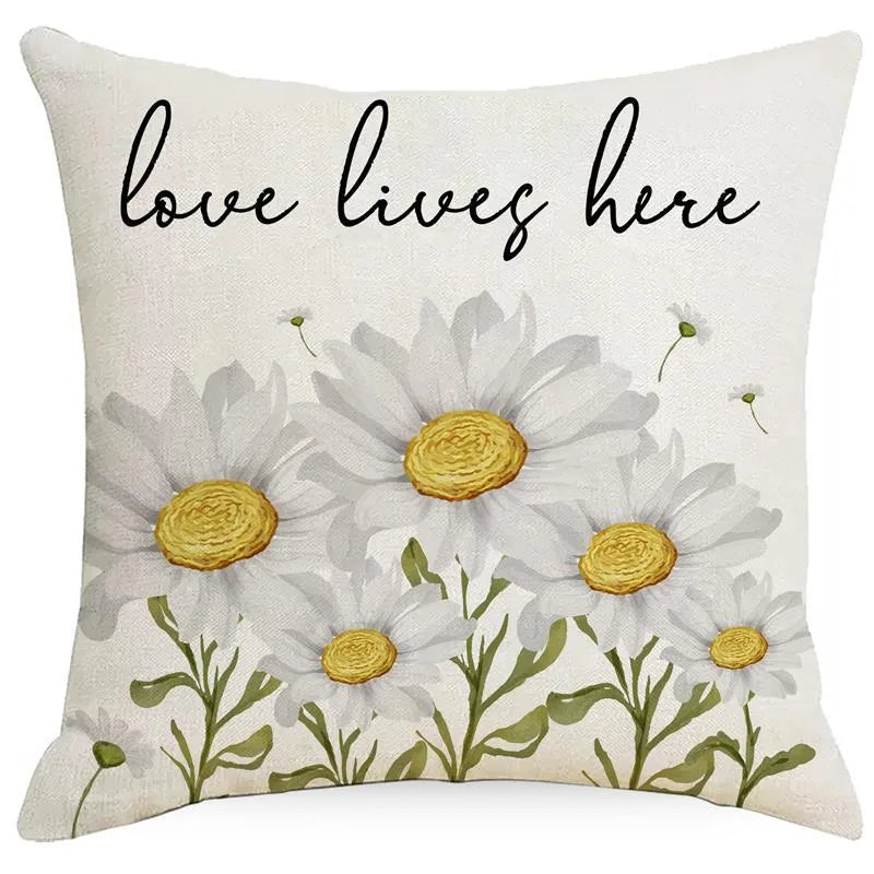 simple style classic style commute color block linen pillow cases