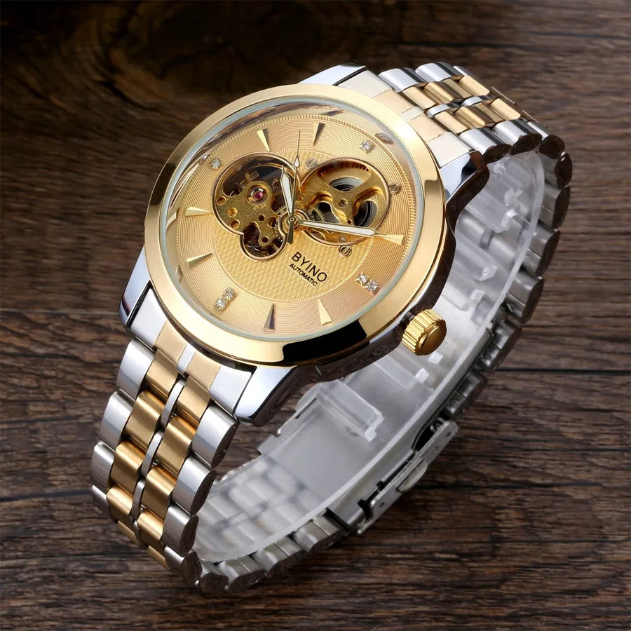 Business Solid Color Single Folding Buckle Mechanical Watch Men's Watches