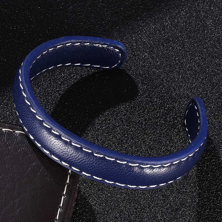 Retro Punk Geometric Leather Men's Bangle Men Cord & Leather Bracelets