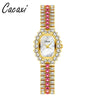 Luxurious Shiny Solid Color Jewelry Buckle Quartz Watch