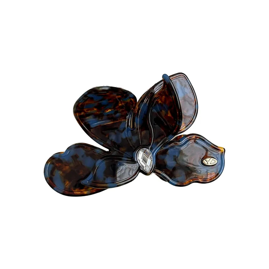 Large Size 3D Triangle Magnolia Hair Clip Stylish French Luxurious Updo Shark Clamp Women's Hair Accessories Acetate Material