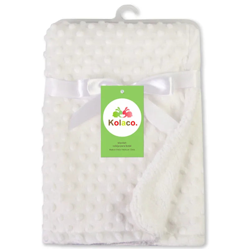 Bean Blanket Bubble Blanket Baby Car Blanket Going Out Blanket Double-layer Warm Solid Color Pressed Bubble Blanket Soft
