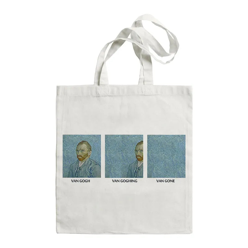 women's retro oil painting shopping bags