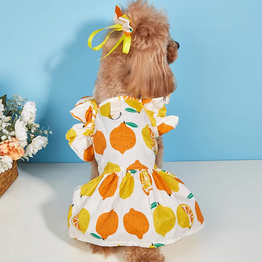 cute cotton flower bow knot pet clothing