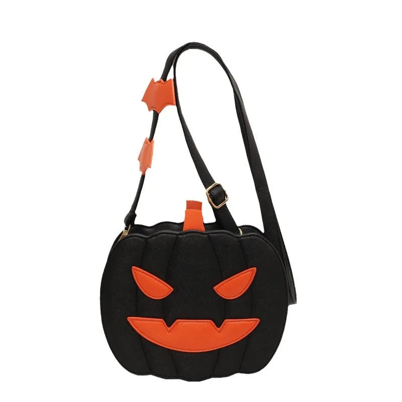 Halloween Funny Pumpkin Bag  New Fashion Color Contrast Personalized Creative Trendy One-Shoulder Women's Bag Cartoon Crossbody Bag