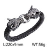 retro color block pu leather titanium steel plating gold plated men's bangle