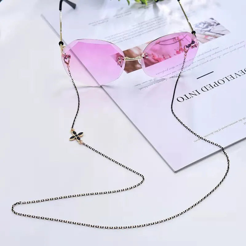 ins Crystal Shell Pearl Glasses Chain Fine Glasses Lanyard Chain Tassel Jewelry Necklace Anti-slip Chain