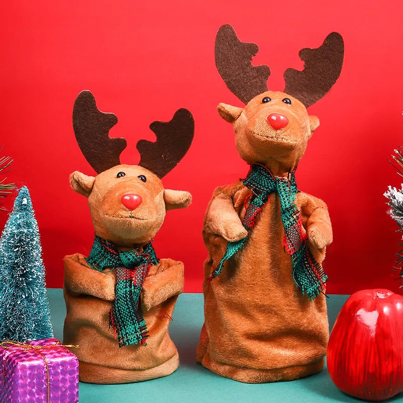 Christmas Cartoon Style Pastoral Elk Plastic Holiday Festival Ornaments