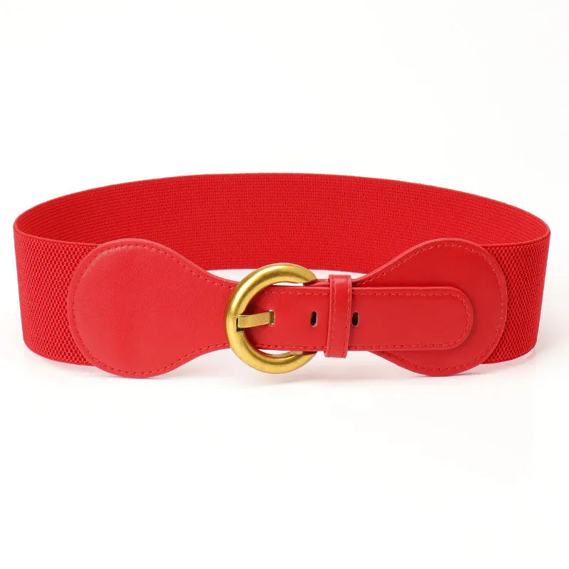 Elegant Solid Color Imitation Leather Women's Leather Belts