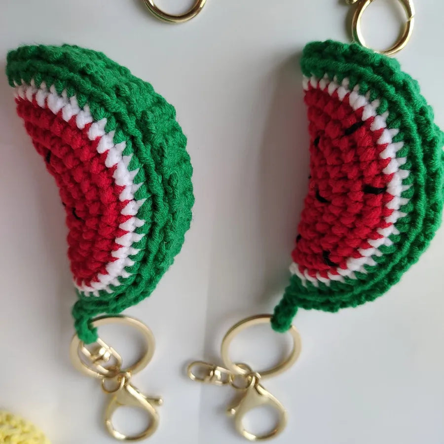 1 Piece Simple Style Fruit yarn Bag Pendant Keychain