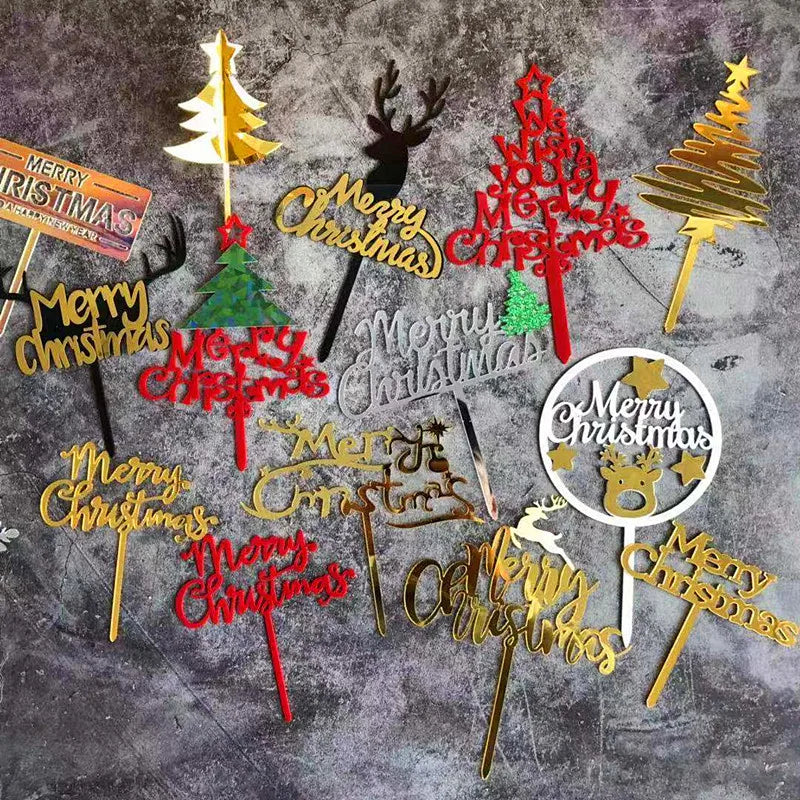 Christmas Letter Arylic Party Cake Decorating Supplies