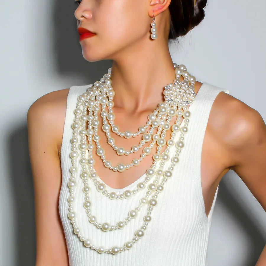 Elegant Glam Retro Geometric Imitation Pearl Women's Jewelry Set