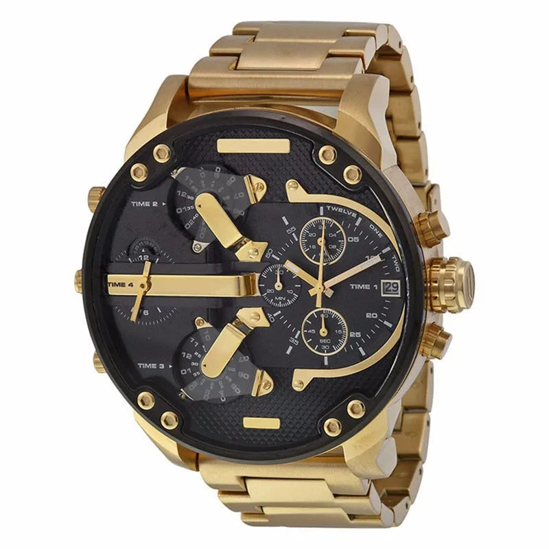 classic style commute color block single folding buckle quartz men's watches
