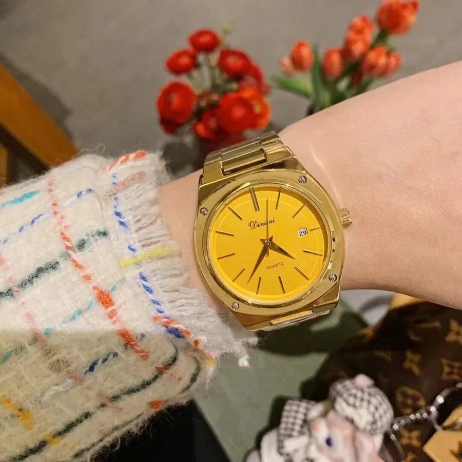 Vintage Style Classic Style Round Single Folding Buckle Quartz Watch Women's Watches