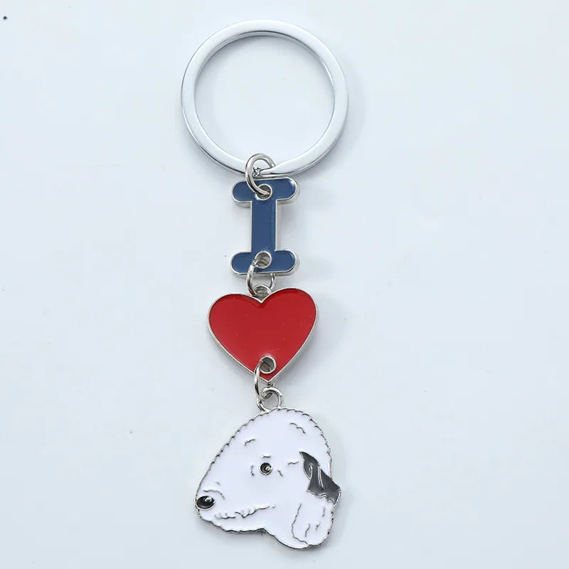 1 Piece Cute Letter Dog Heart Shape Zinc alloy Unisex Slip-on Keychain