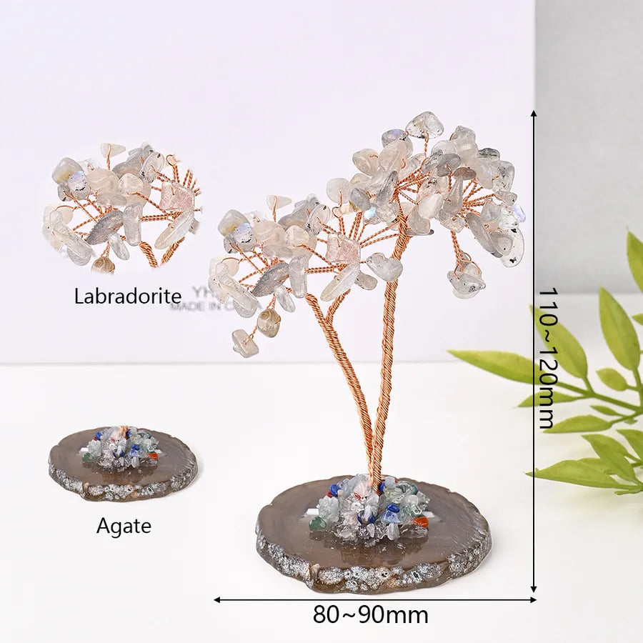 Elegant Handmade Simple Style Tree natural stone copper wire Ornaments Artificial Decorations