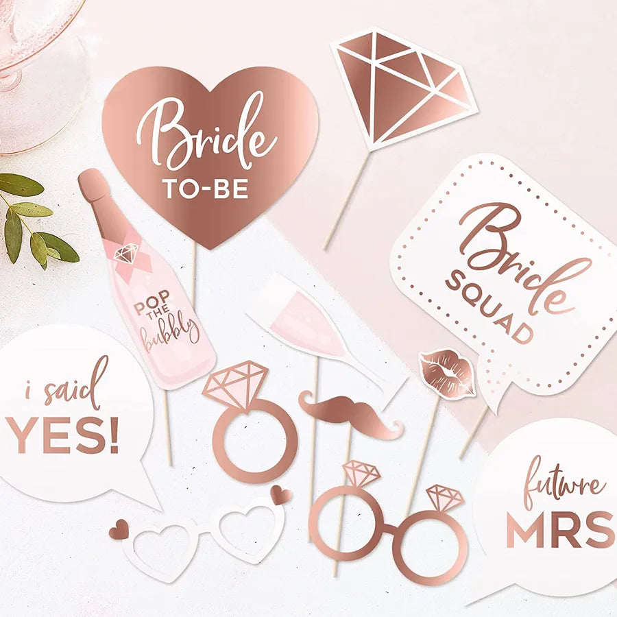 cute rose paper wedding party photography props