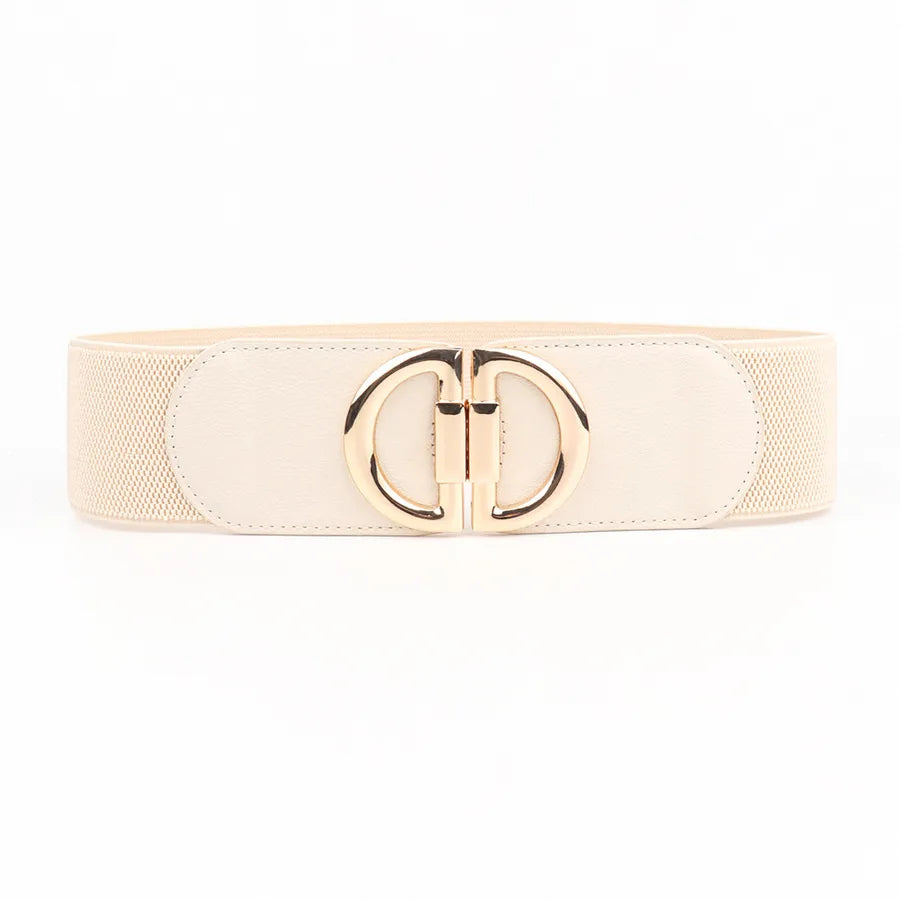 simple style solid color pu leather alloy plating women's leather belts