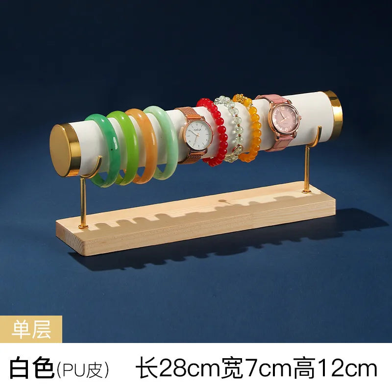 High-End Jewelry Display Stand Multi-Layer Bracelet Holder Watch Storage Rack Novelty Design Wooden Jewelry Accessory Showcase