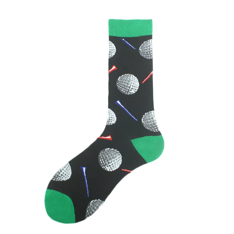 men's fashion cartoon nylon cotton printing crew socks a pair