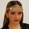 Gold Sequin Round Piece Bead Tassel Bridal Headwear Women's Party Wedding Accessories Geometric Pattern Alloy Hairband