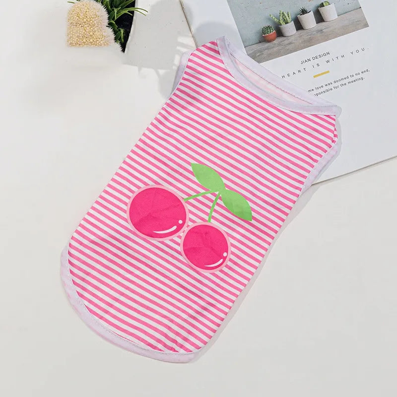 casual polyester rabbit cherry pet clothing