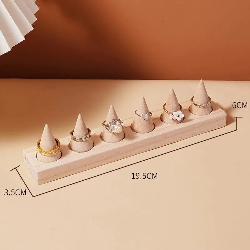 Simple Style Solid Color solid wood Jewelry Display