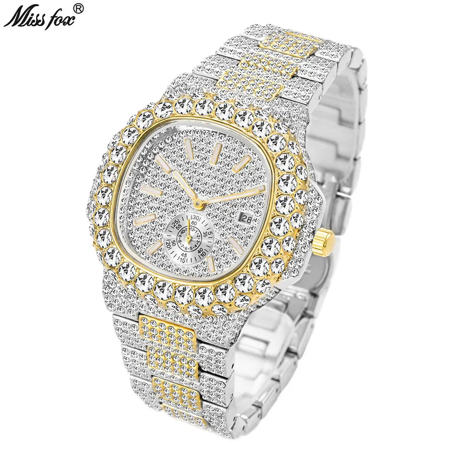 Fashion Geometric Butterfly Double Snap High quality quartz movement Men's Watches