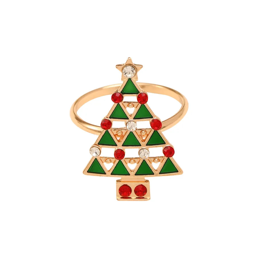 Christmas Casual Elegant Glam Christmas Tree Alloy napkin rings 1 Piece
