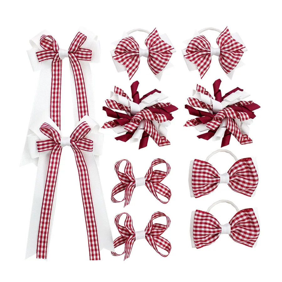 New Plaid Suit British Student Hair Accessories Plaid Bow Australian Student Curly Hair Clip Hair Tie
