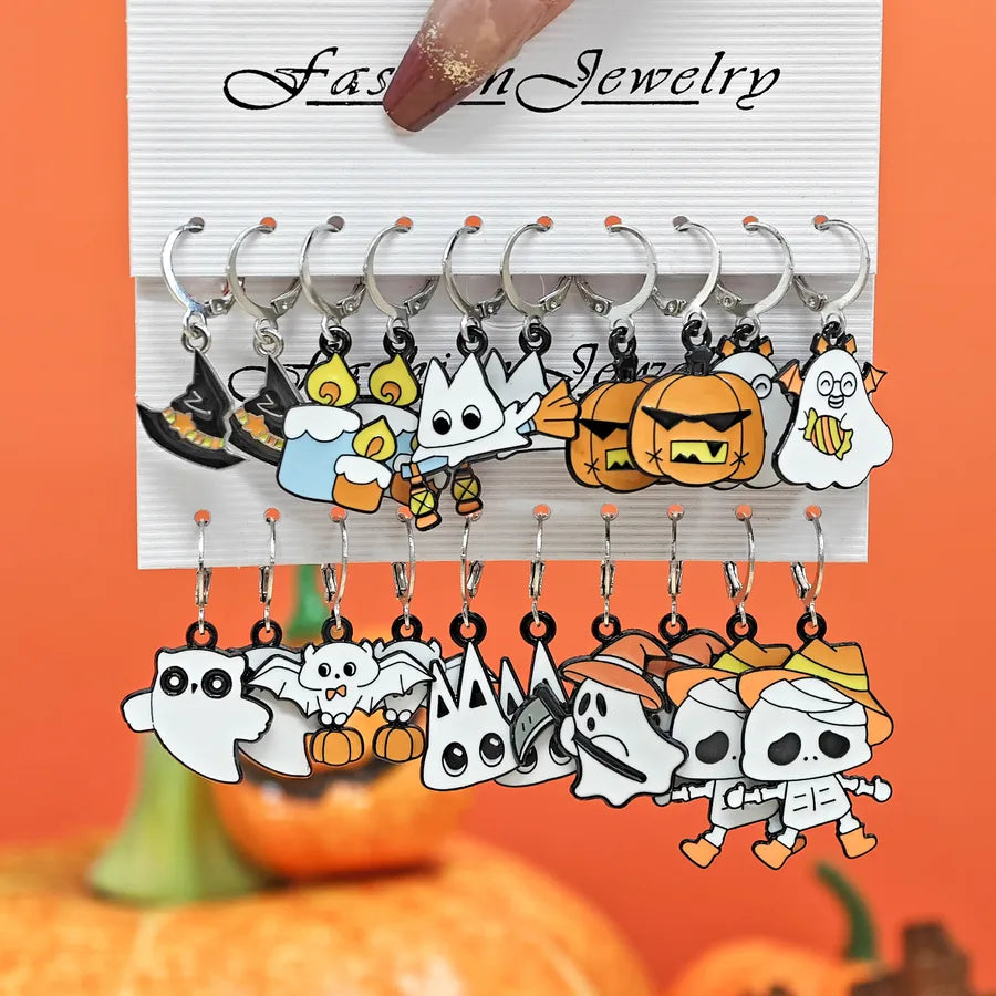 Halloween Skeleton Ghost Magic Hat Ear Cuff Creative Funny Personalized Earring Zinc Alloy Unisex Jewelry Accessory