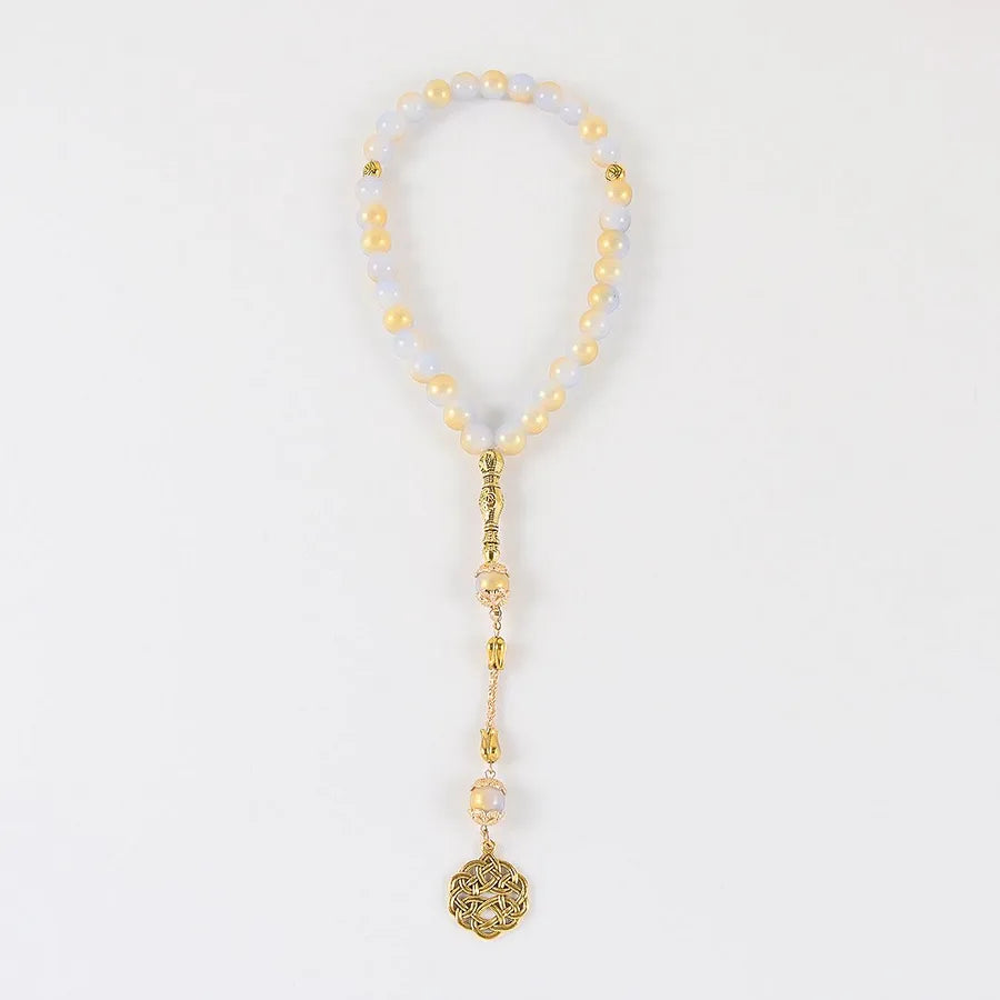 Classical Handmade Round Knot Alloy Glass Wholesale Rosary Bracelets