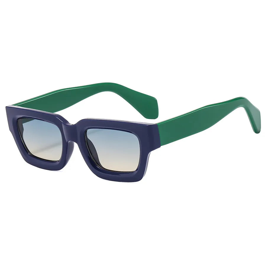 simple style color block leopard pc square full frame men's sunglasses