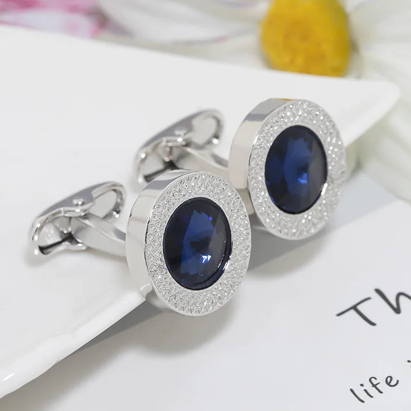 new gem-set cufflinks french fashion men's metal shirt buttons clothing accessories