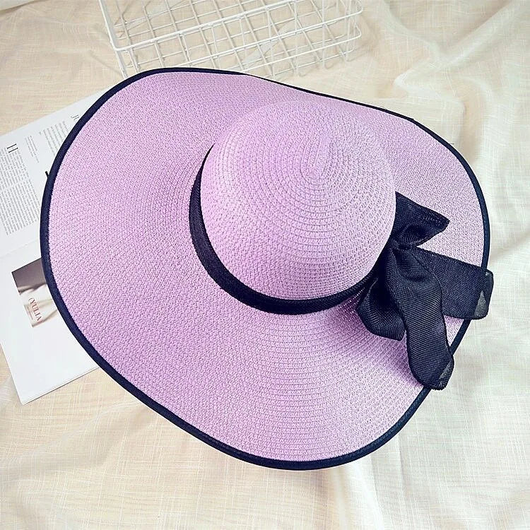 Women's Vacation Modern Style Bow Knot Big Eaves Straw Hat