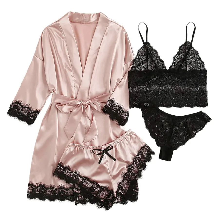 women's sexy solid color polyester lace skirt sets