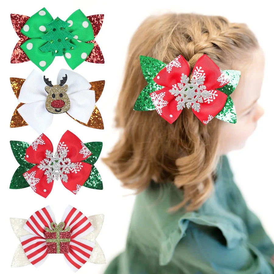 Christmas Cute Christmas Tree Snowflake Elk Ribbon Festival Party Supplies Party Accessories Any Match Assortment Pack