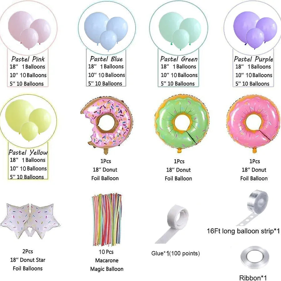 sweet color block star donuts emulsion wedding birthday balloons