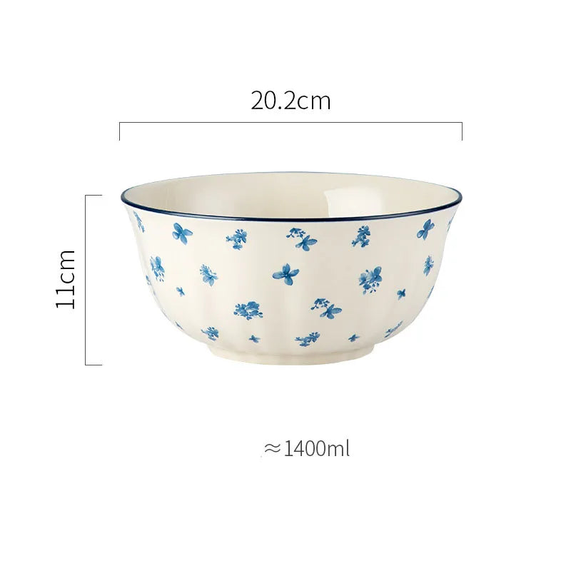Chinoiserie Pastoral Flower ceramics Tableware 1 Piece
