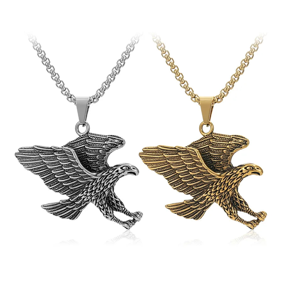 Hip-Hop Exaggerated Punk Eagle 304 Stainless Steel Men's Pendant Necklace Necklace Pendant Men Pendant Necklaces