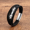 Hip-Hop Punk Skull Leather rope Metal Handmade Halloween Men's Bracelets
