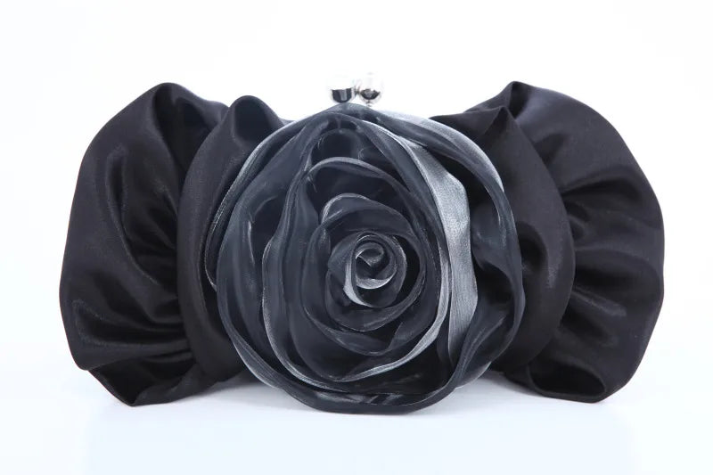 New Diamond Embedded Rose Flower Shaped Evening Handbag Single Shoulder Crossbody Bag Hanfu Cheongsam Clutch Bag Urban Simple Style