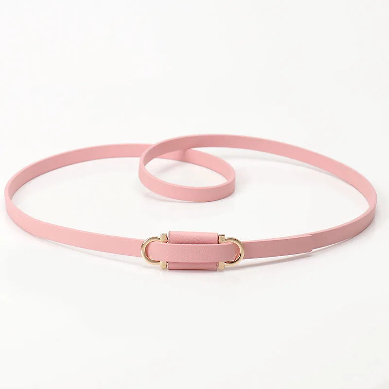 Simple Style Solid Color Pu Leather Alloy Women's Leather Belts