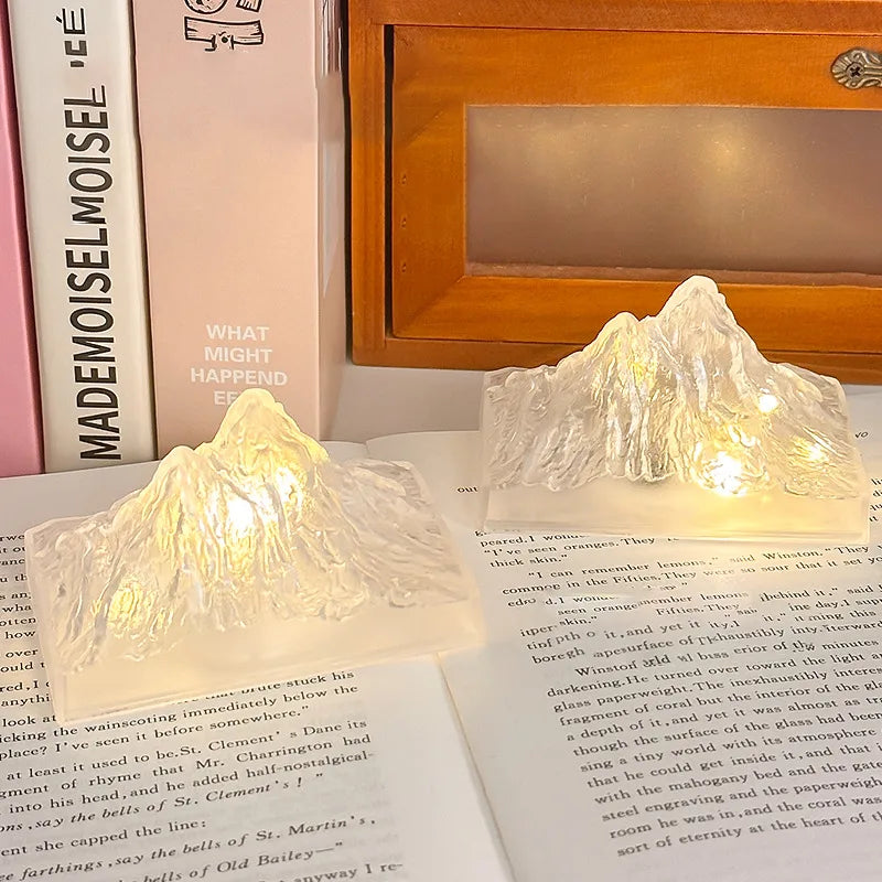 Romantic Shiny Snow Mountain Plastic Ornaments Lighting Accessories