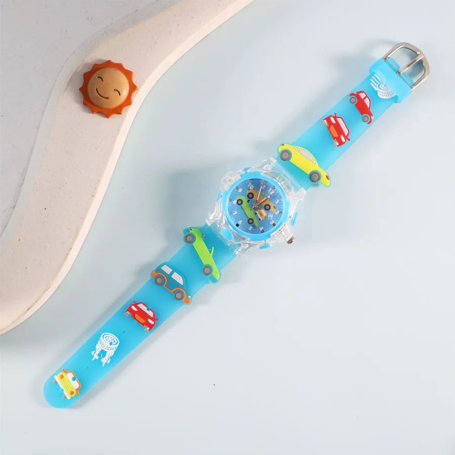 Children's Watch Creative Cartoon Quartz Color Shell Luminous Series Watch Primary School Boys and Girls 3D Viscose Watch