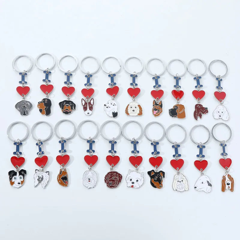 1 Piece Cute Letter Dog Heart Shape Zinc alloy Unisex Slip-on Keychain