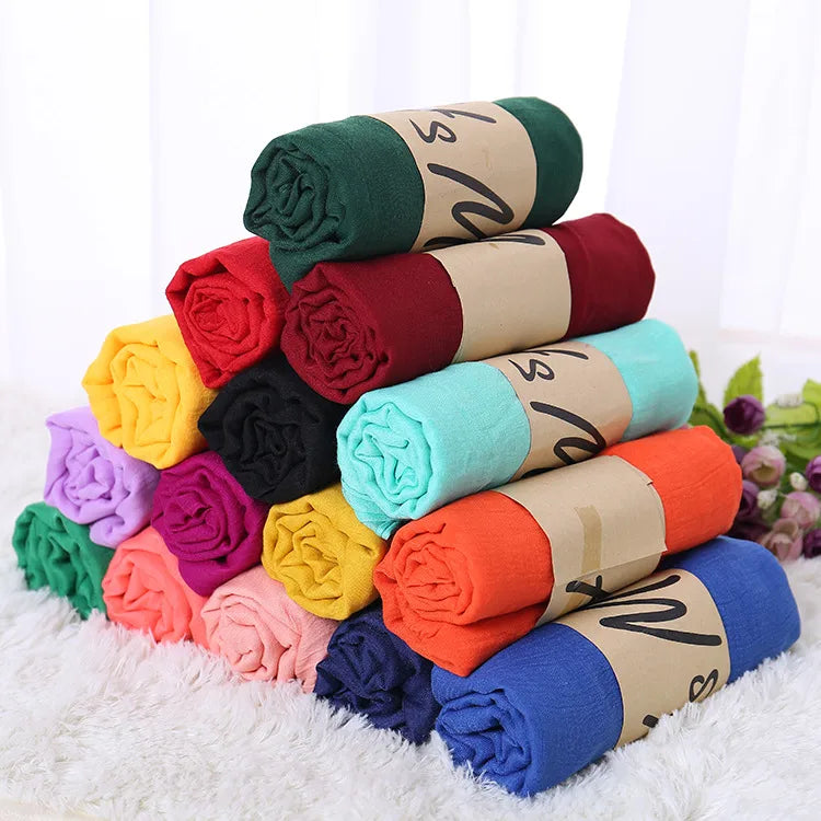 Unisex Simple Style Solid Color cotton and linen Scarf