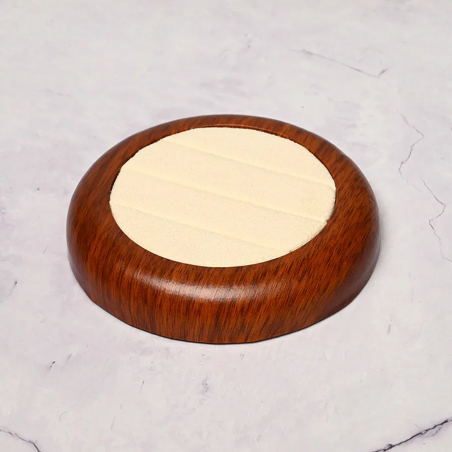 Handmade DIY Artificial Wood Flocking Ring Dish Oval Shape Jewelry Display Plate Elegant Simple Style For Fashion Accessories