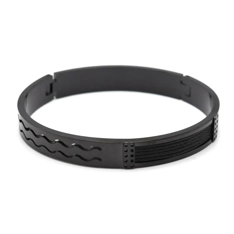 Simple Style Roman Style British Style Geometric Titanium Steel Men's Bangle Men Cuff & Bangle