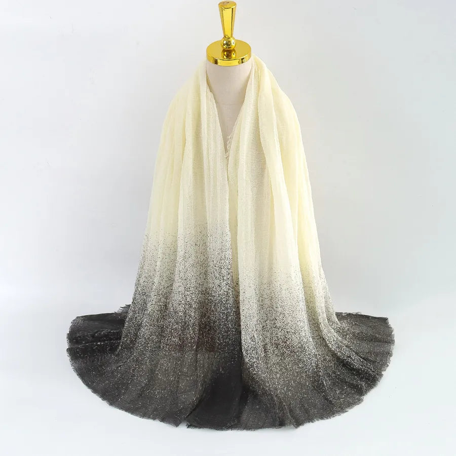 Women's Elegant Simple Style Gradient Color Viscose fiber Scarf